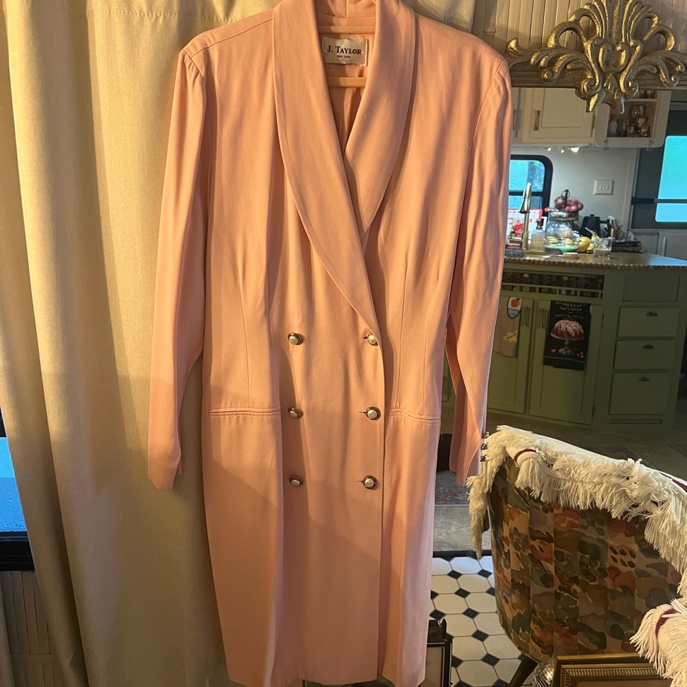 J. Taylor Pink Double-Breasted Coat